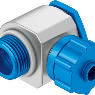 Штуцер ниппельный угловой с накидной гайкой Festo LCK-3/8-PK-6