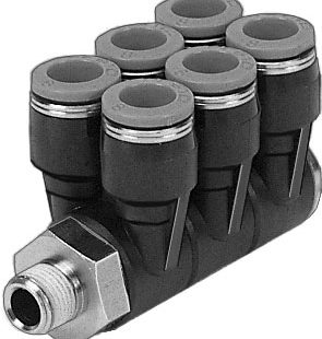 Коллектор цанговый поворотный с шестью выходами Festo QSLV6-1/2-12