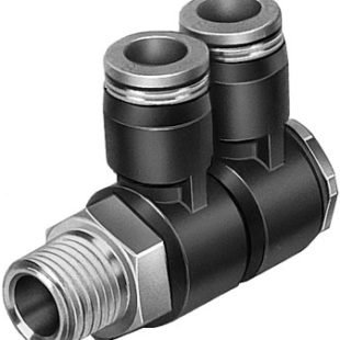 Тройник цанговый с резьбой поворотный Festo QSLV2-3/8-10